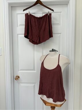 Old Navy Women's Brown Tank & Short Set ladies large